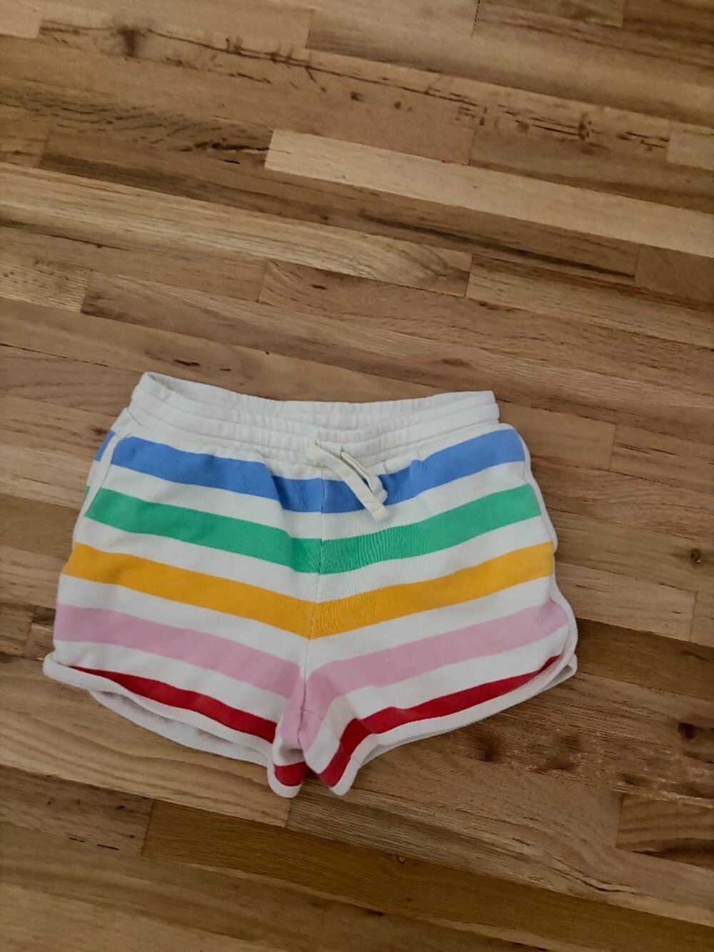 Primary Girls Shorts Rainbow Striped Size 8-9